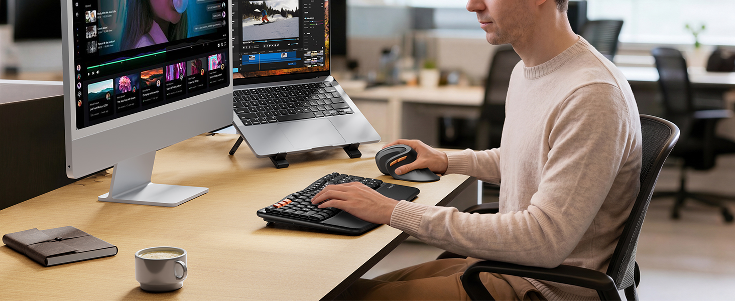 wave keys wireless ergonomic keyboard