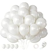 CVPARTYON Pearl White Balloons 55 Pcs Inch White Latex Balloon Arch Kit Garland for Birthday Baby...