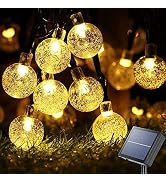 Solar String Lights Outdoor Waterproof,50LED Solar Crystal Globe Lights,8 Mode 7M/24Ft Outdoor So...