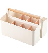 Vidifor Large Plastic Portable Caddy with Handle, Storage Organizer Bin with Adjustable Dividers ...