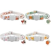 Yizepet Cat Collars with Bells, Breakaway Kitten Collar, Cute Kitty Collar in 4 Pack, Pet Supplie...