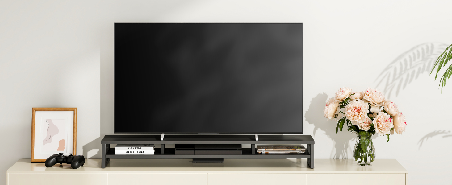This Fenge monitor riser is suitable for use as a TV stand.