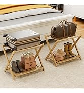 oakvivo Fully Assembled Luggage Racks Pack of 2, Bamboo 26.77
