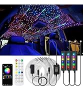 AKEPO 3.2W 6-Hole RGB Headliner Starlight Kit, APP Control Colorful Color Chasing 9.8ft 1080pcs*0...