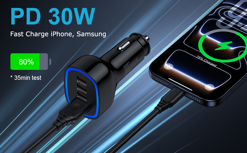mutil ports car charger adapter FB85802
