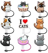 Stanley Cup 20& 30 Oz Tumbler Straw Covers, 7-8mm Cat Straw Tips, Silicone Toppers, Funny Animal ...