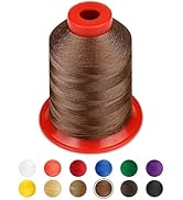 FIVEIZERO Extra Strong Upholstery Thread,Brown 1000 Meters Bonded Nylon Thread for Denim Leather,...