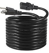 12FT Computer Monitor Replacement Power Cord -Black Long Standard PC Replace AC 3 Prong Power Sup...