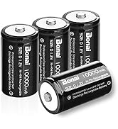 BONAI Rechargeable D Cells 10,000mAh 1.2V Ni-MH High Capacity High Rate D Size Battery (4-Counts)
