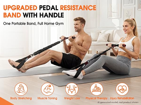 Upgraded Multifunction Pedal Resistance Band