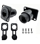 Halokny 2PCS RJ45 D-Type Pass Through Connector, Ethernet LAN Panel Mount Couplerr, CAT6 Female t...