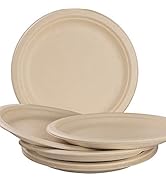 Pro-Grade, Decomposable 10 Inch Plates. Bulk 25 Pack Great for Lunch, Dinner Parties and Potluck...