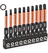 10-Pack 8 Point Star Bit - Professional 8 Point Torx Bit (Magnetic Heads & Hex Shank) - Double Sq...