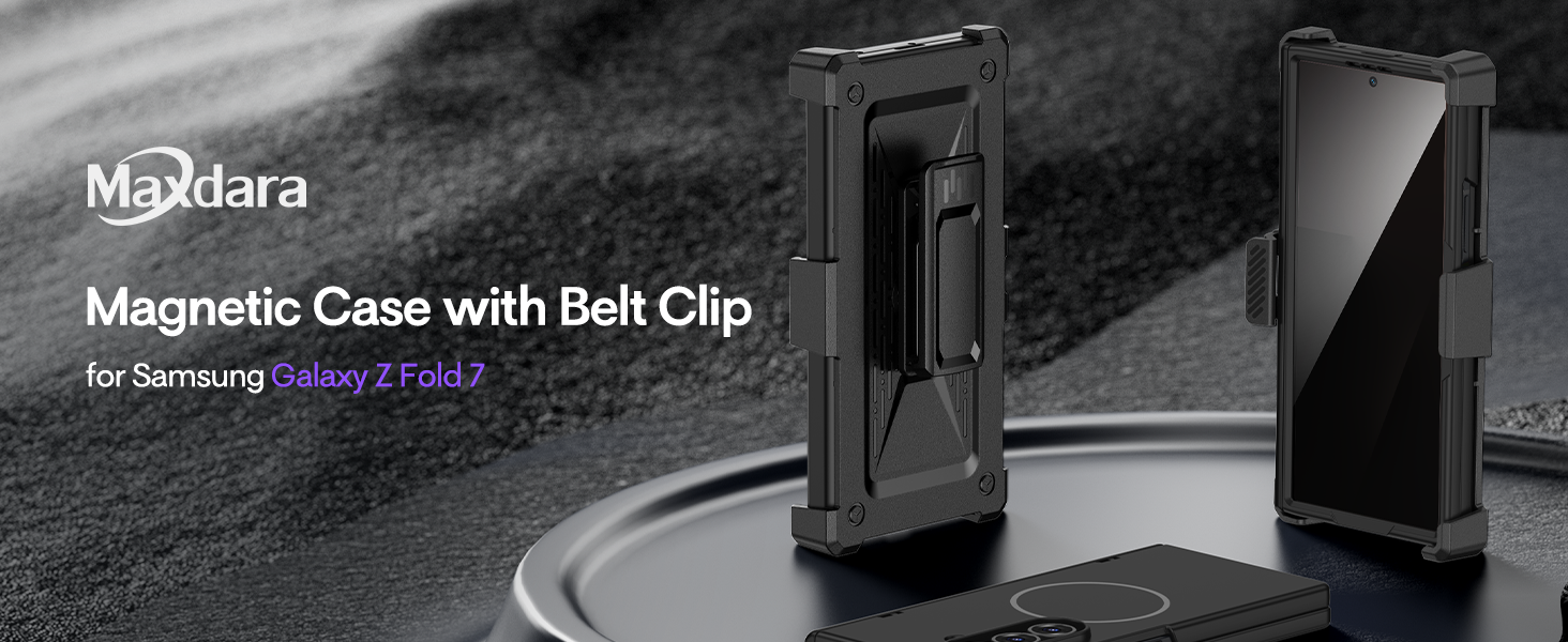 Maxdara for Z Fold 7 Magnetic Case with Belt Clip Holster