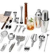 ETENS 33-Piece Professional Bartender Kit with Weighted Boston Shaker – High End Mixology Set for...