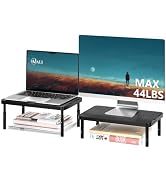 WALI Monitor Riser for Desk, 3 Height Adjustable Laptop Riser with Airflow Vents, Desk Organizer ...