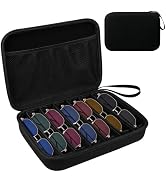 CAIOVSE Sunglasses Case for Multiple Pairs, 7 Slots Travel Sunglasses Organizer, Sunglass Case Ha...