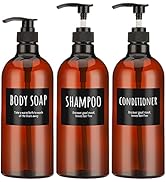 Segbeauty 32oz Shampoo Bottle, Empty Shampoo and Conditioner Bottle with Pump, 3pcs 1Liter Shampo...