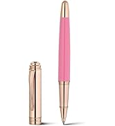 MCNTEIK Luxury Rollerball Pen, With 8mm Brilliant diamond,Vibrant Pink Pen,Attractive Real Rose G...