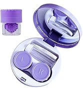 YKuzLx Contact Lens Case with Cleaner Washer,Contact Case with Mirror Tweezers Remover Tool Solut...