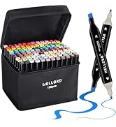 WELLOKB Alcohol Markers, 120 Colors Dual Tip Permanent Art Markers for Drawing,for Adult Coloring...