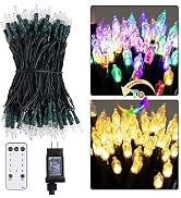 Dual Color LED Christmas Lights, 75 feet 200 LED Clear Mini String Lights with Remote, Color Chan...