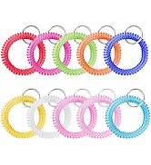 Uniclife 10 Color Wrist Keychain Flexible Spring Spiral Coil Key Holder with Key Ring Stretchable...