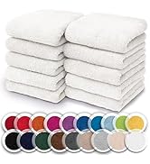 NatureMark Set of 10 Washcloths Made of 100% Cotton - Soft and Absorbent Face and Hand Towels - P...