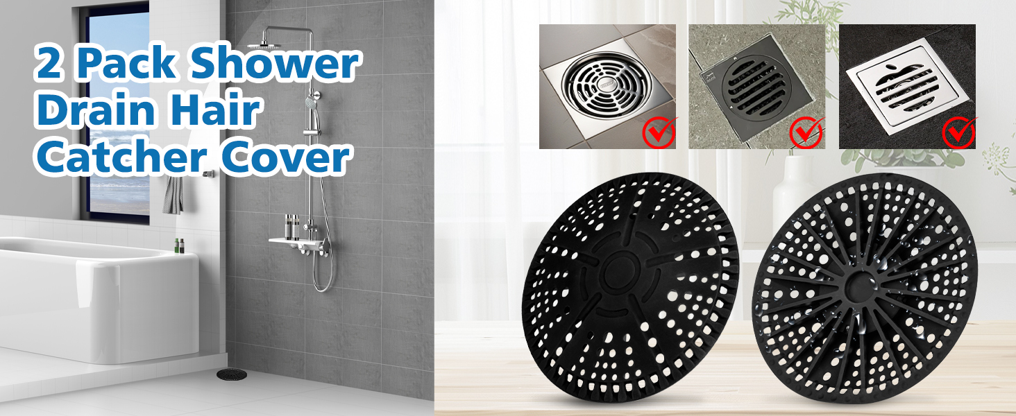 blakc shower drain hair catcher