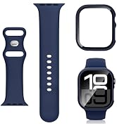 Silicone Band with Case Compatible with Kids Apple Watch Band, Soft Sport Strap and Protective Co...