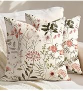 Kokaaee Corduroy Throw Pillow Covers 18x18 - Set of 2 Decorative Spring Pillow Covers with Zipper...