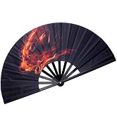 HONSHEN Decorative Folding Fans Folding Fan Chinese Japanese Hand Fan Rave Fan Nylon-Cloth Fan Da...