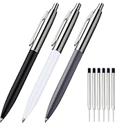 ChaoQ Ballpoint Pen, 3 Pcs Retractable Metal Ballpoint Pens, for Gift, Business, Office, 1.0mm Me...