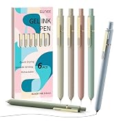 SUNEE Gel Pens, 6 Pack 0.5mm Pens Fine Point Smooth Writing Pens with Quick-Dry Black Ink, Cute A...