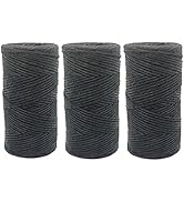 Quotidian 1000 Feet (c. 333 Yards) 2mm 3 ply Black Jute Twine String Rolls for Artworks and Craft...