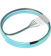 RamboCables OM3 Fiber Pigtail LC, 6 Strand 50/125 OM3 Fiber Optic Pigtails LC/UPC Multimode, 1.5 ...