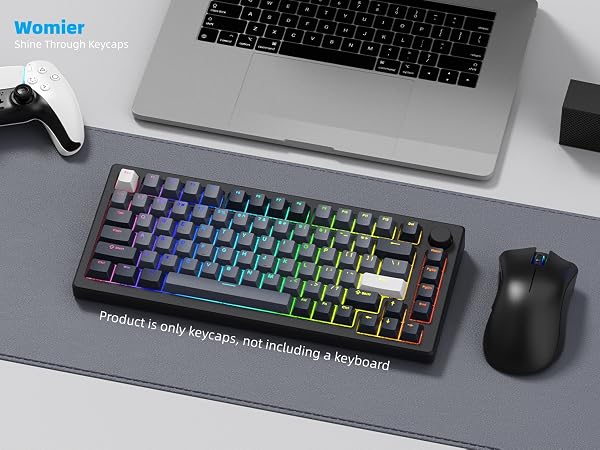 Shine Through Keycaps, PBT Keycaps 60 65 75 100 Percent Cherry Profile Custom Key caps Set