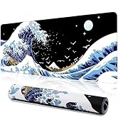 MEWOOCUE Gaming Laptop Mouse Pad,Sea Wave Big Mice Pads PC Keyboard Waterproof and Non-Slip 31.5 ...
