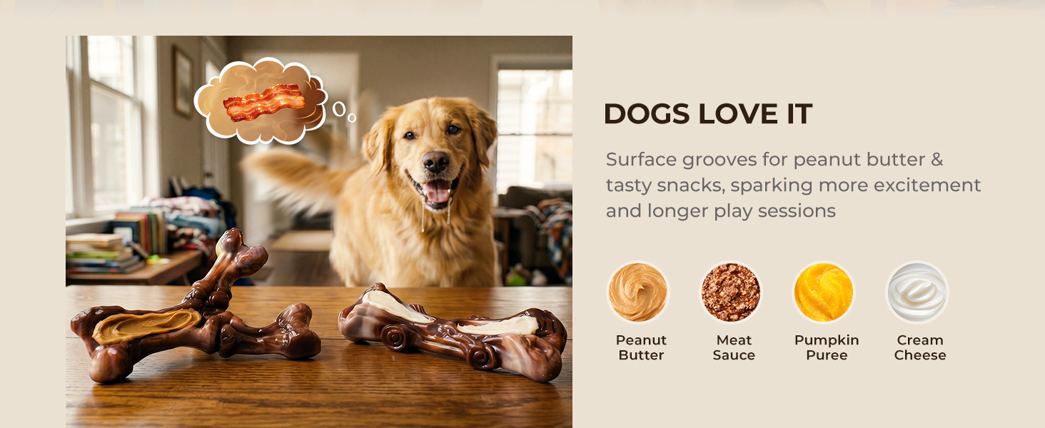 Grooved Surface for Filling Treat Spreads, Boost Dogs' Favorite