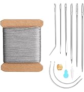 KAQRHFT 32 Yards Leather Upholstery Sewing Waxed Thread, 0.55 mm Leather Sewing Thread with Heavy...