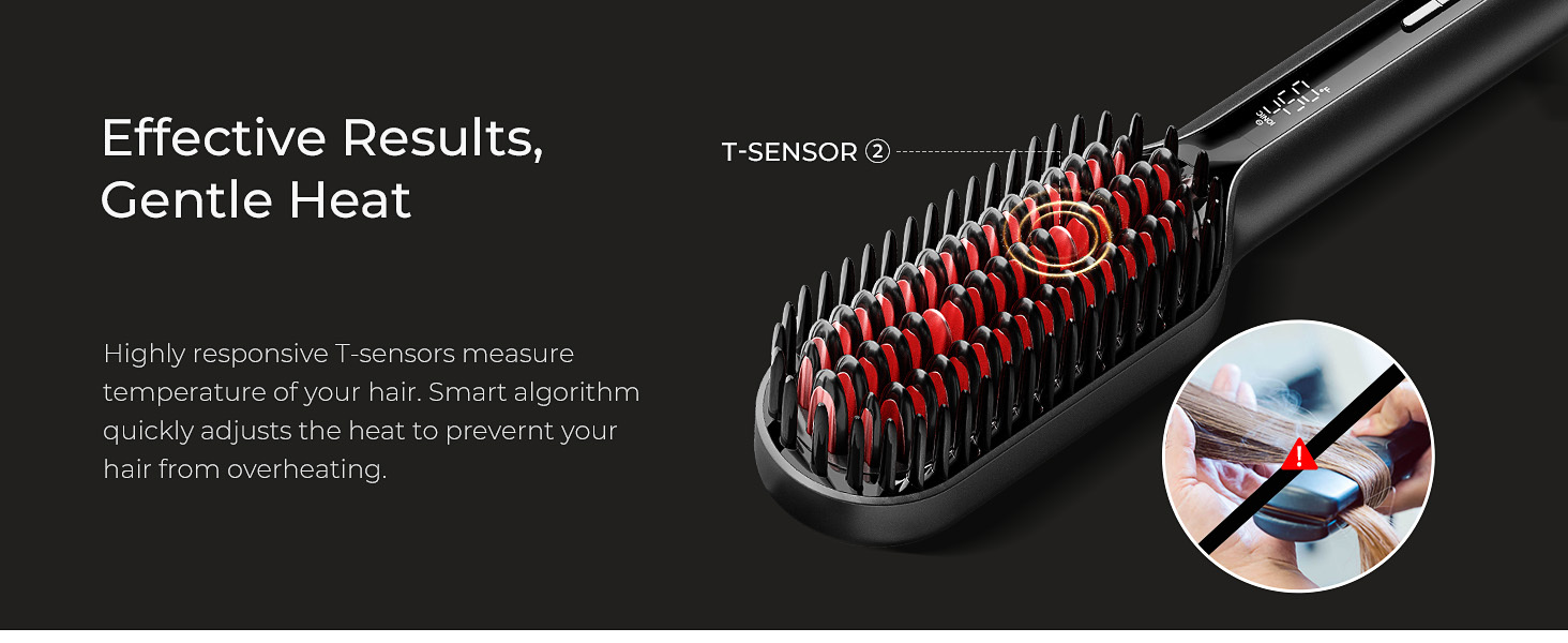 hair straightener brush for women no burning of scalp
