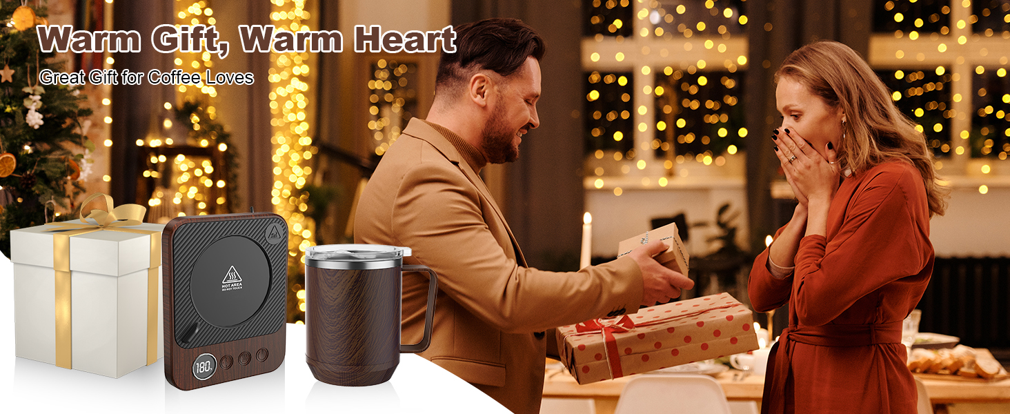 Coffee Mug Warmer & Mug Set for Desk, Electric Coffee Cup Warmer with 16oz Heated Mug