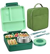 Bento Lunch Box for Kids with 8oz Soup Thermo&Lunch Bag, Leak-Proof Lunch Food Containers with 4 ...