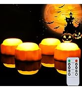 Homemory Halloween Bright LED Pumpkin Lights with Remote Control and Timers,Jack O'Lantern Lights...