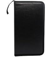AOWIS PU Leather CD/DVD Case - 80 Capacity Portable Storage Tray with Zipper Closure, Saves Space...