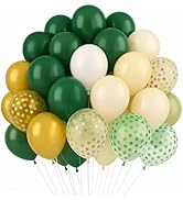 Green Balloon Set, 65 Pack 12 Inch– Avocado Green, Gold, White, Sand White and Confetti Balloons ...