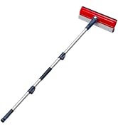 DSV Standard Professional Window Squeegee | 2-in-1 Window Cleaner Sponge and 10" Soft Rubber Stri...