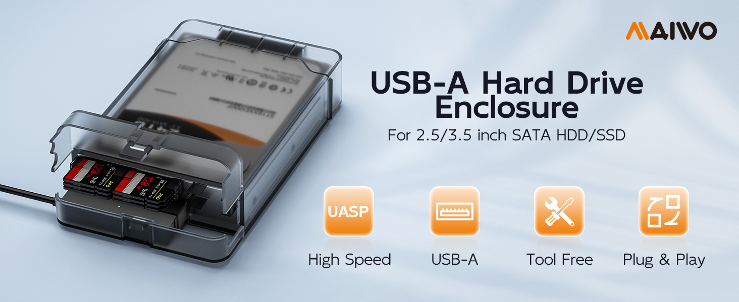 2.5 3.5 inch SATA external hard drive encloure reader case