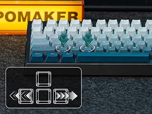 Digital interface or media player control panel featuring illuminated blue directional arrows and control buttons against dark background.