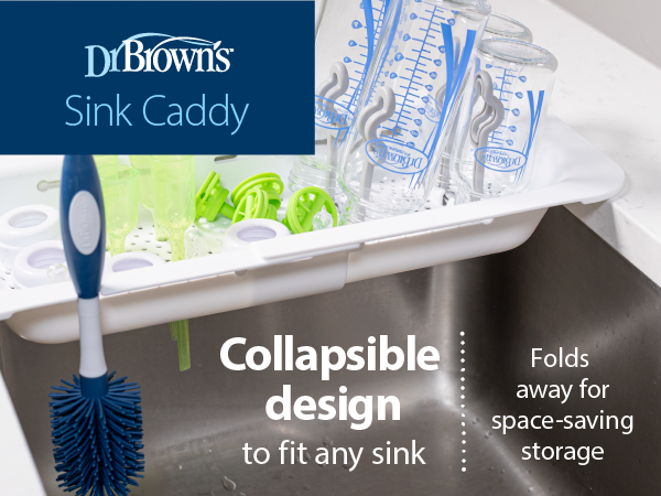 Dr. Brown's Sink Caddy Collapsible design to fit any sink folds away for space saving storage